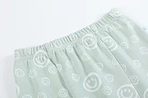 Eco-Friendly Toddler Sleep Pants with Fun Smiley Pattern